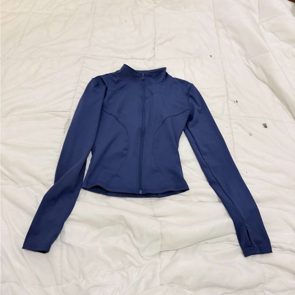 Navy Blue Zip-Up Jacket
